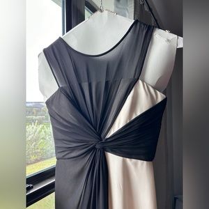 BCBG long dress, black and white size 4. Like New.